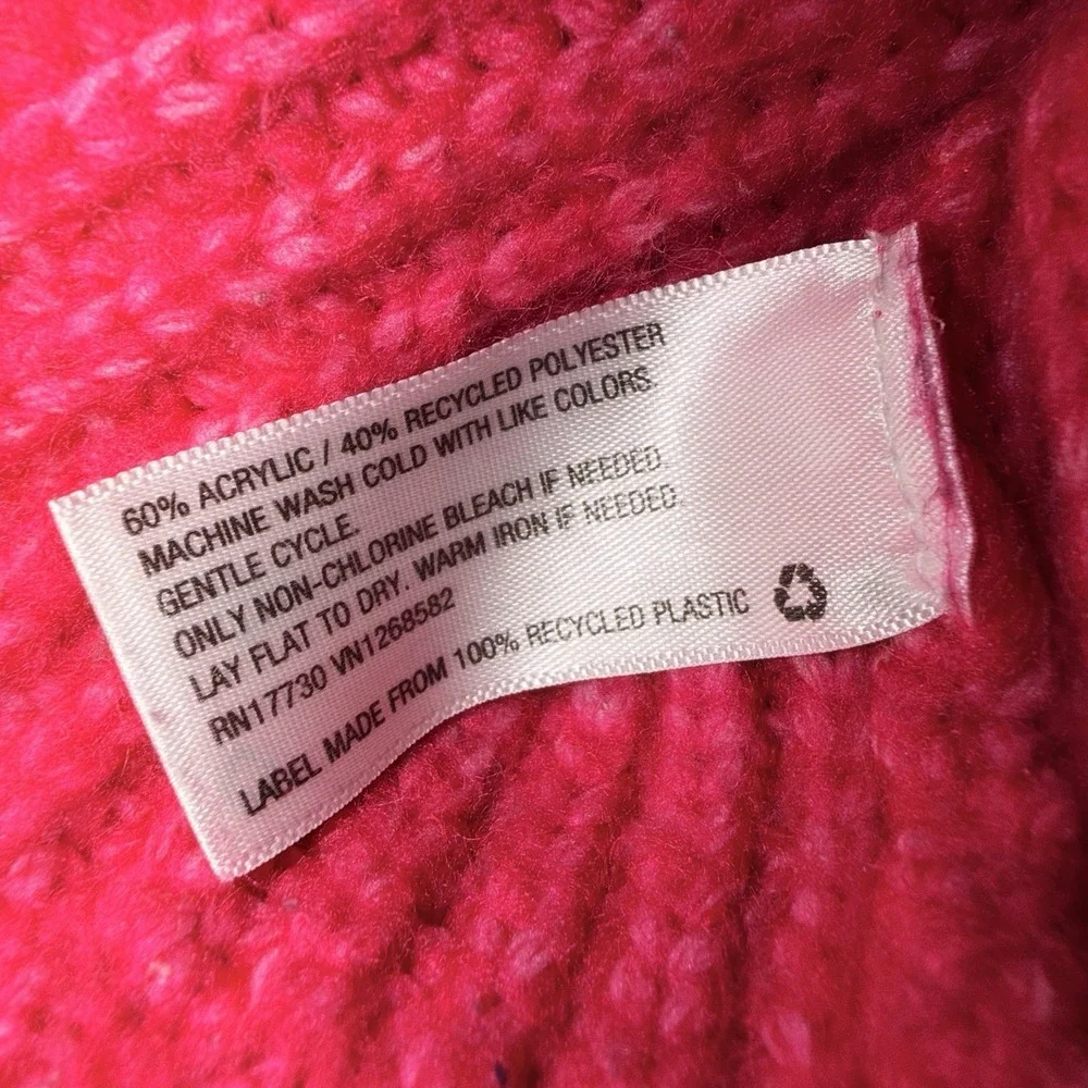 Ava & Viv Sweater Women's Size 3XL Hot Pink Long Sleeve V-Neck Knit Long Sleeve
